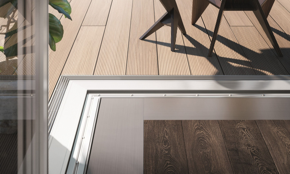 Płaski próg w strefie naroża – drzwi przesuwne 