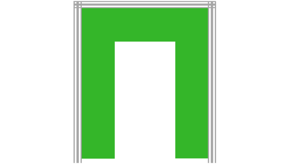 Zabudowa kuchenna w kształcie litery U - rysunek pomocniczy