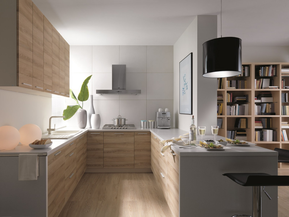 Przykładowa aranżacja kuchni w kształcie litery U