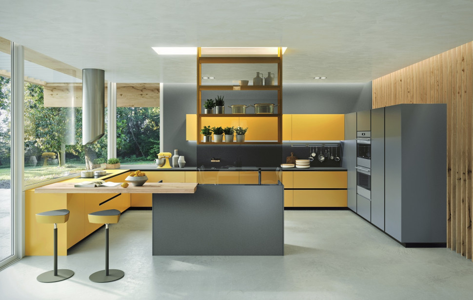 Przykładowa aranżacja zabudowy kuchennej w kształcie litery G