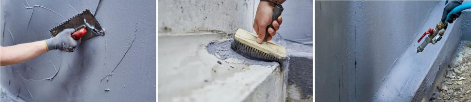 Aplikacja zaprawy AQUAFIN®RB400 za pomocą pędzla, pacy lub dedykowanego urządzenia natryskowego