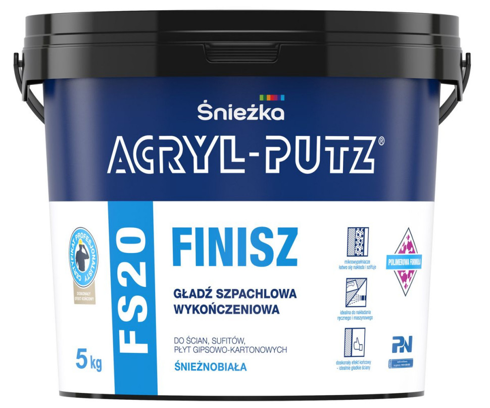 Gładź szpachlowa wykończeniowa Śnieżka ACRYL-PUTZ® FS20 FINISZ