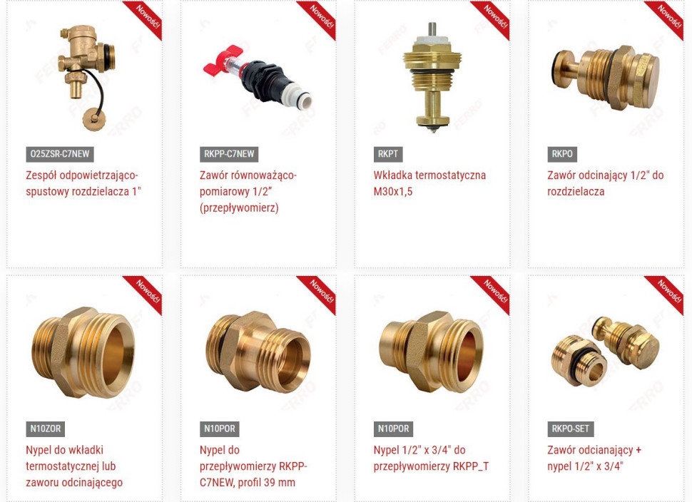 Akcesoria i części zamienne do rozdzielaczy FERRO