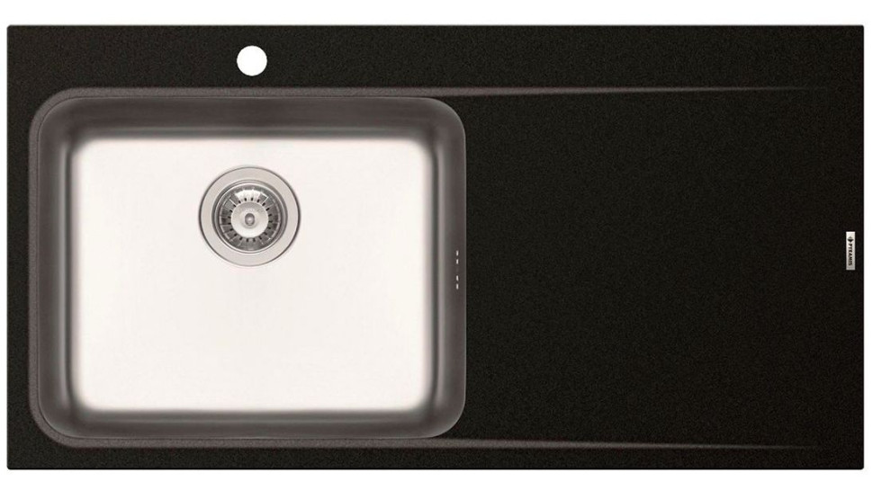 Hybrydowy zlewozmywak Pyrros; kombinacja stalowej komory z obudową z Pyragranitu