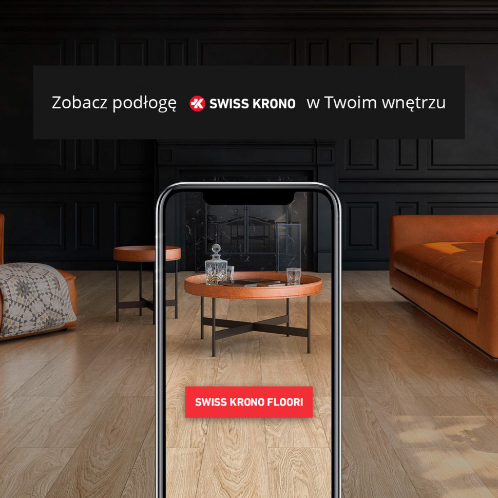 Aplikacja SWISS KRONO FLOORI na ekranie telefonu komórkowego