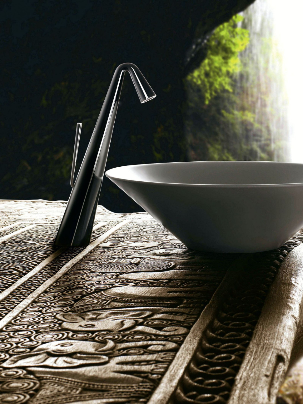 Minimalistyczna jednootworowa bateria Cono; wys. 32,8 cm