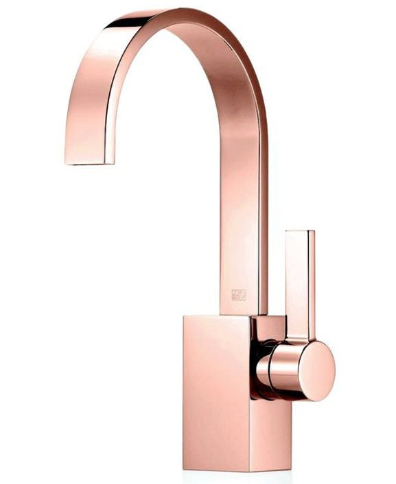 Stojąca bateria umywalkowa z serii Mem z płaską wylewką, w kolorze cyprum