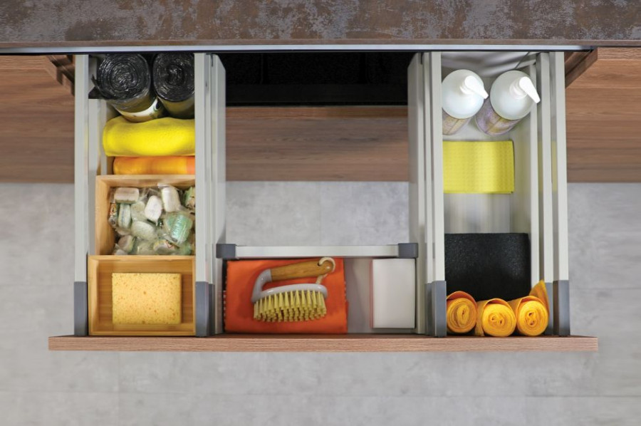 Szuflady możemy indywidualnie dopasować do potrzeb i aranżacji kuchni 