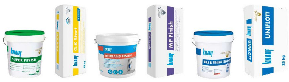 Wybrane tynki i gładzie Knauf do wykończenia ścian i sufitów