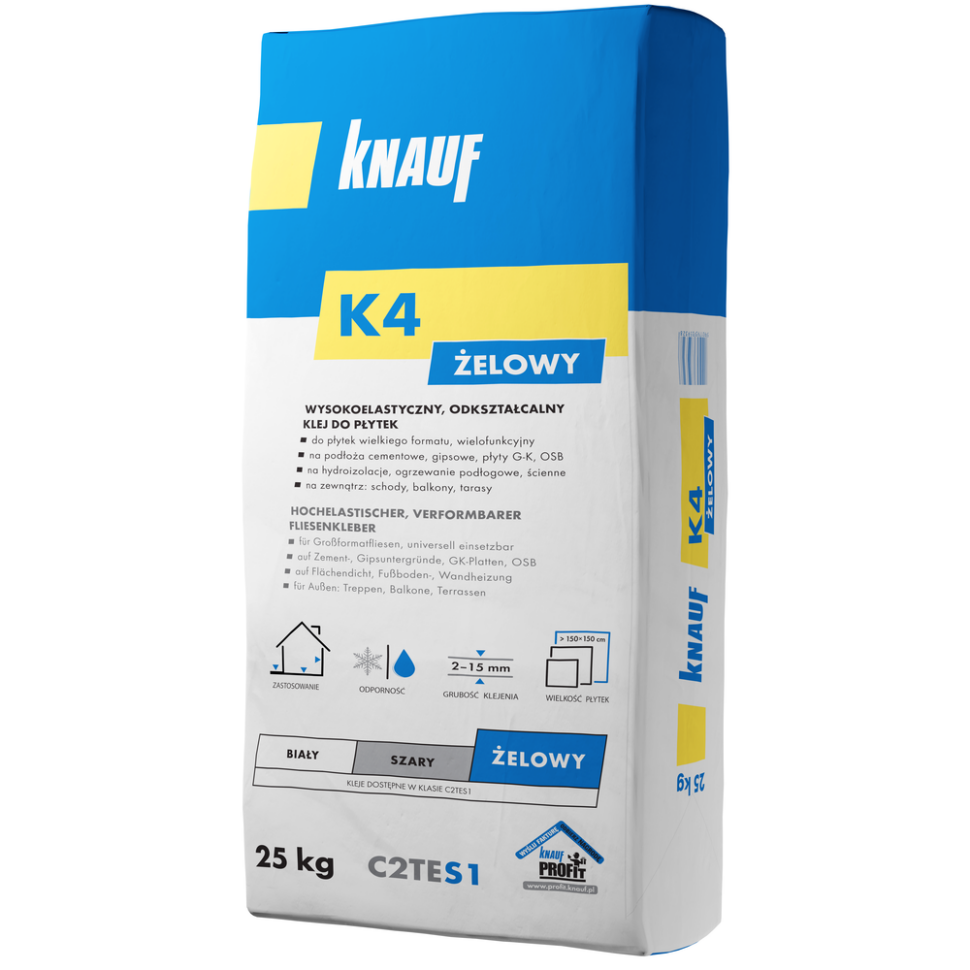 Wysokoelastyczny, odkształcalny klej do płytek K4 żelowy