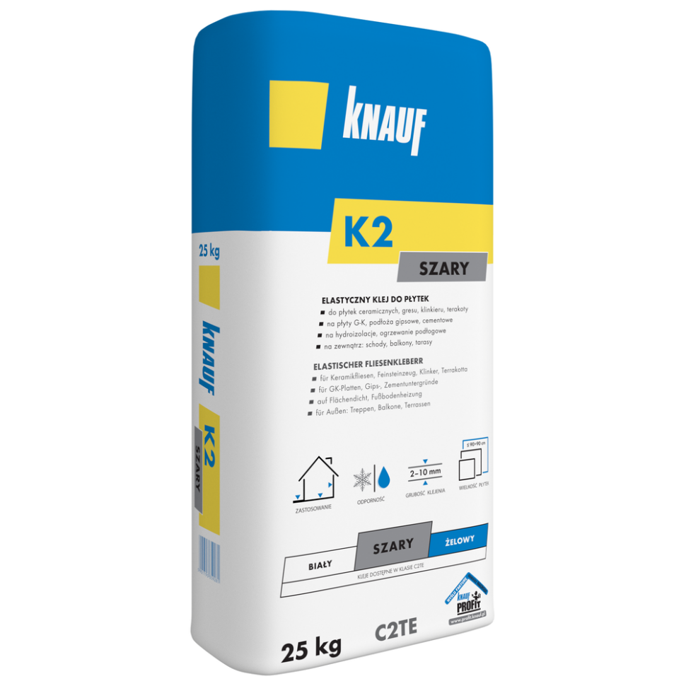 Elastyczny klej do płytek K2 szary