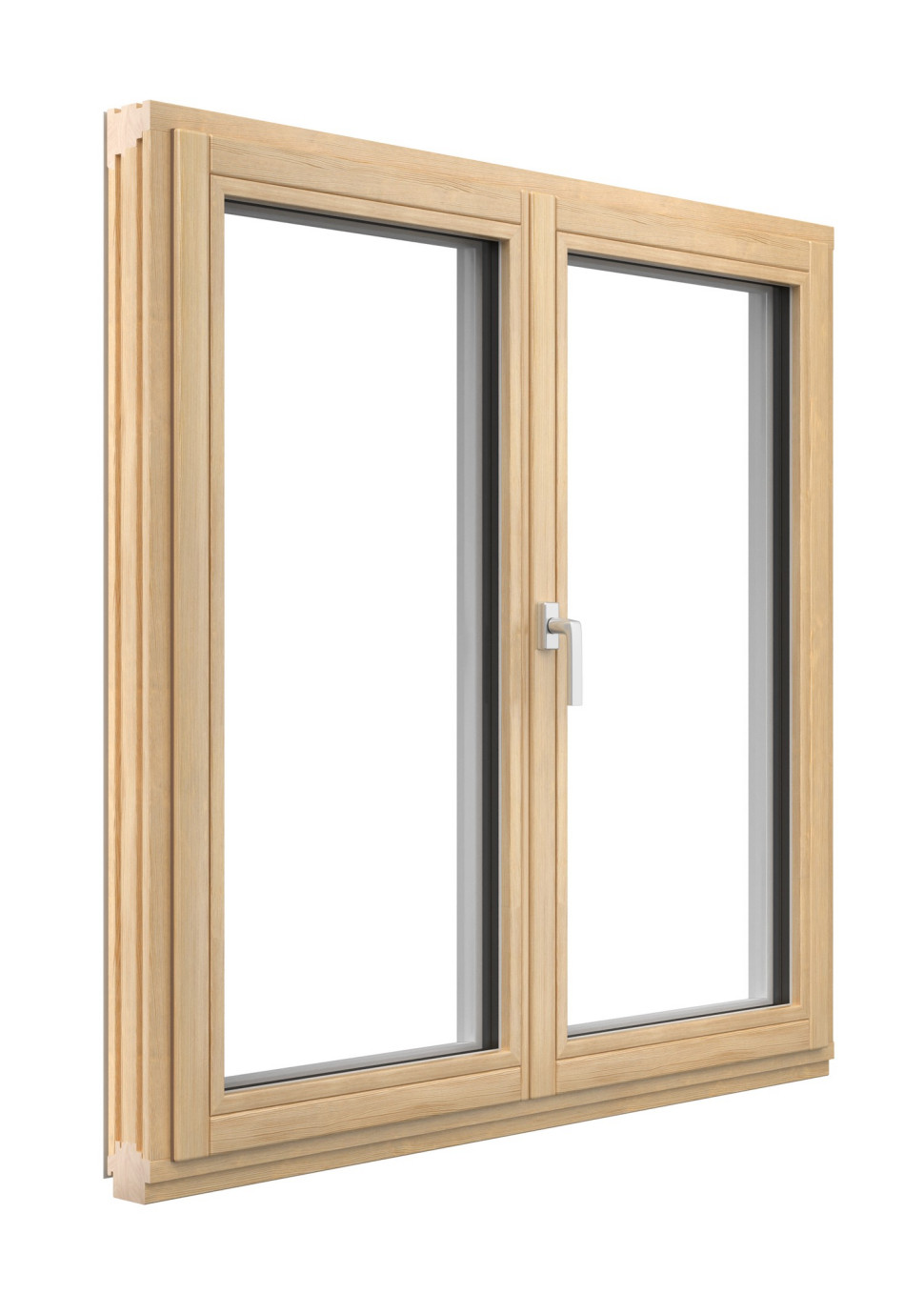 Dwuskrzydłowe okno FLUSH (widok od strony wewnętrznej)