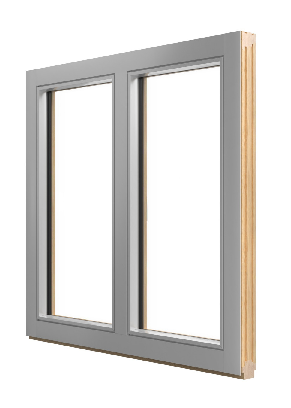 Dwuskrzydłowe okno FLUSH (widok od strony zewnętrznej) 