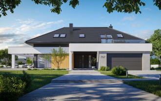 HomeKONCEPT-New House 707 - nowoczesny projekt domu z bogatym wnętrzem
