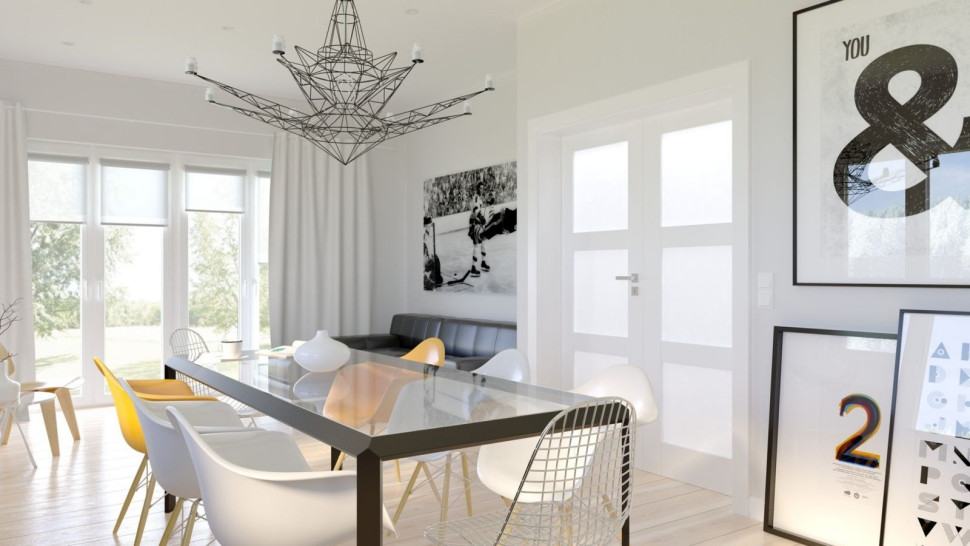 Duże dwuskrzydłowe drzwi z szybami mlecznymi