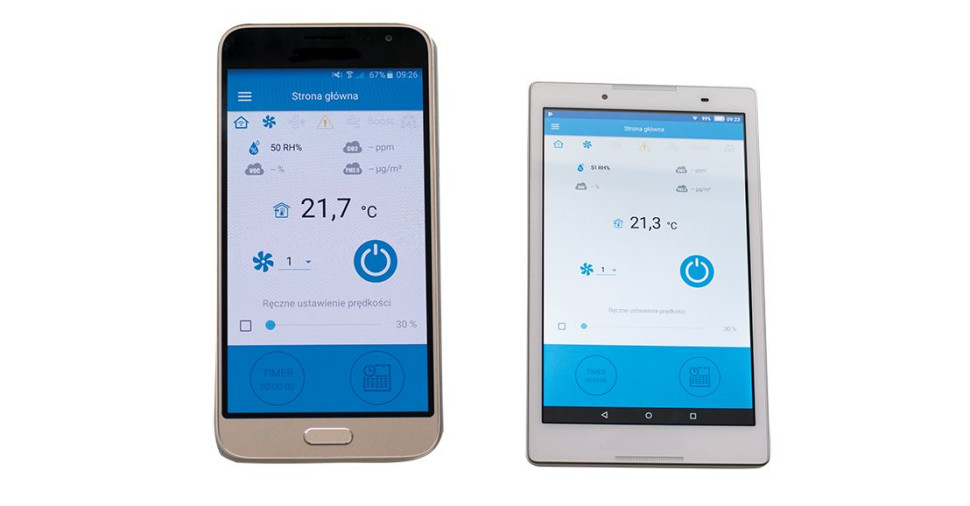 Sterowanie za pomocą aplikacji dostępnej dla każdego urządzenia z systemem Android i IOS