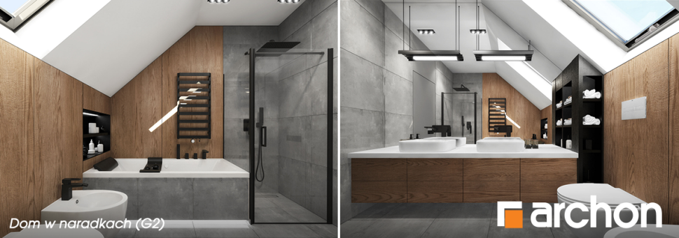 Dom w naradkach (G2) - wizualizacja łazienki