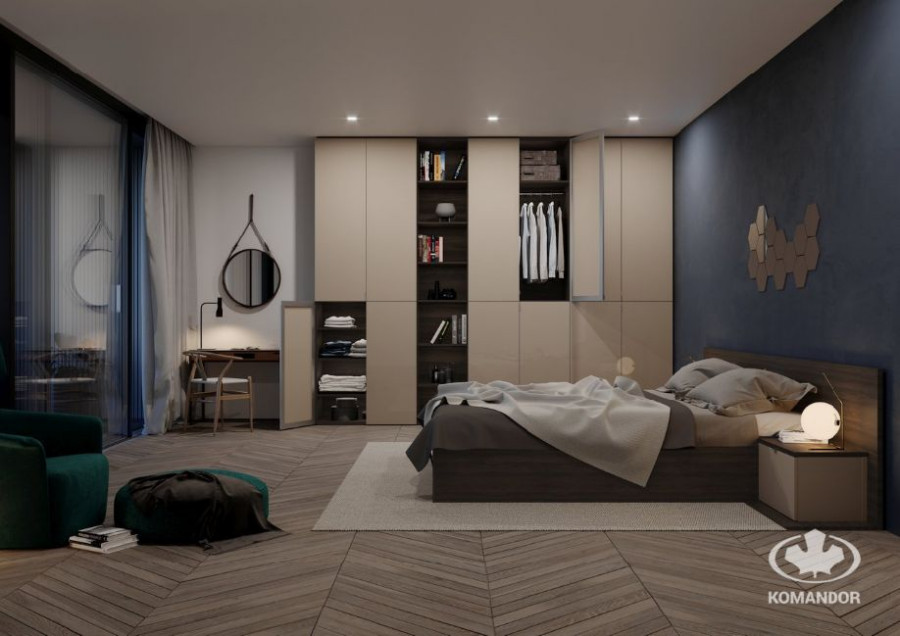 Uchylne drzwi do szafy będą dobrym wyborem w przypadku mebla do sypialni