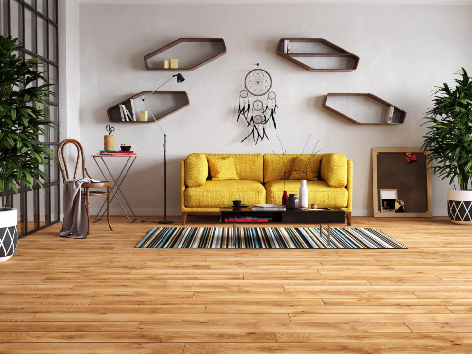 Neutralny kolor podłogi jest idealny dla wyrazistych aranżacji