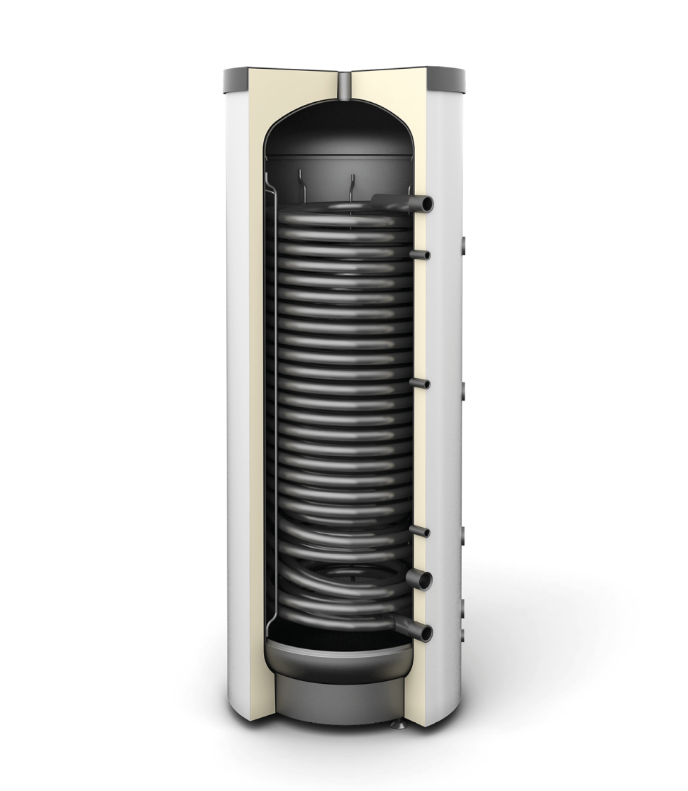 Rys. 1 - Zbiornik buforowy SG(B) 400 z maksymalnie dużą wężownicą spiralną