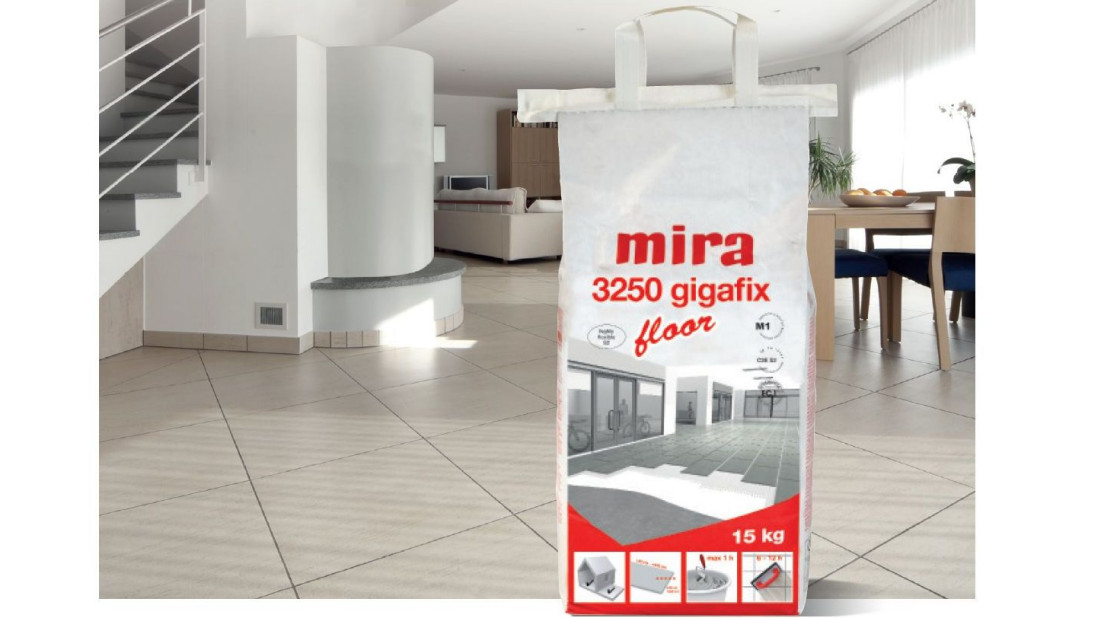 mira 3250 gigafix floor - biały klej do wielkoformatowych płyt podłogowych