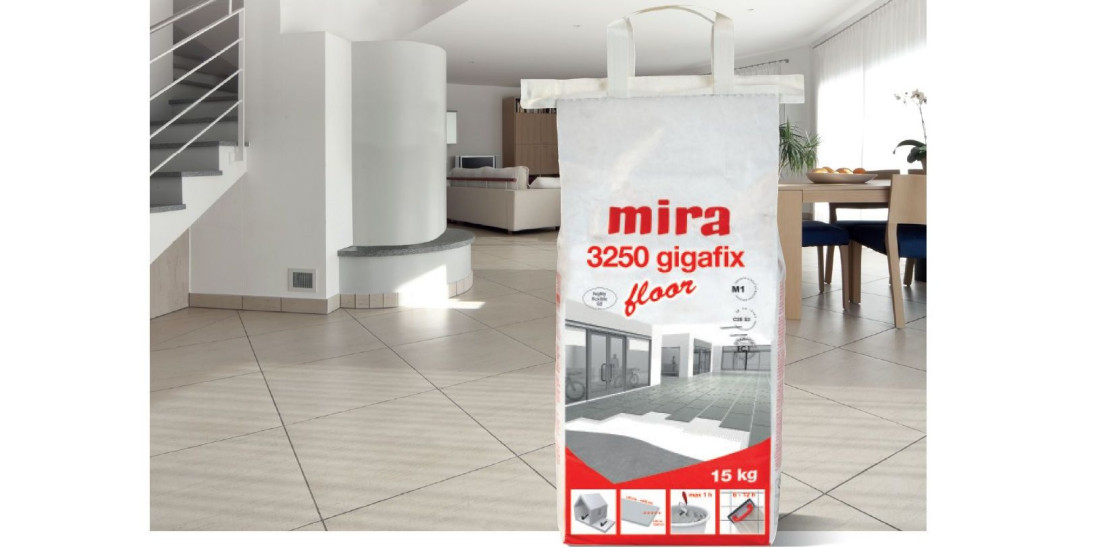 mira 3250 gigafix floor - biały klej do wielkoformatowych płyt podłogowych