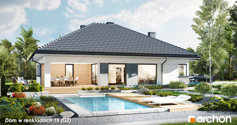Projekt Dom w renklodach 15 (G2) - wizualizacja