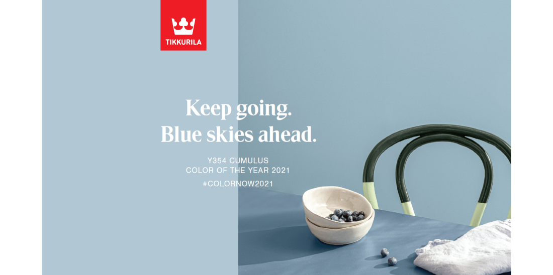 Tikkurila: błękit Y354 Cumulus kolorem roku 2021!