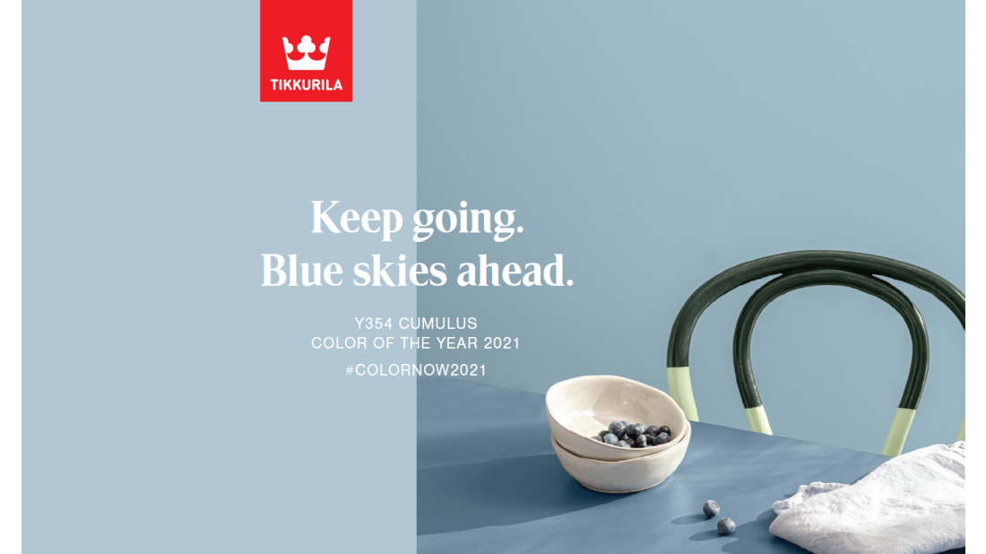 Tikkurila: błękit Y354 Cumulus kolorem roku 2021!
