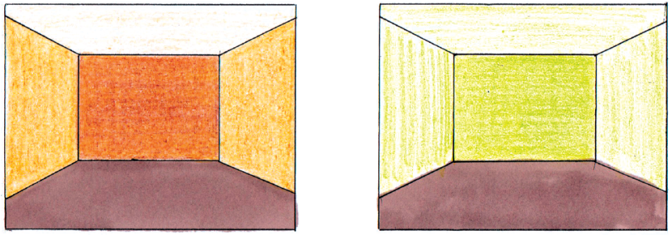 Wnętrze w kolorach ciemnych i jasnych - wizualizacja