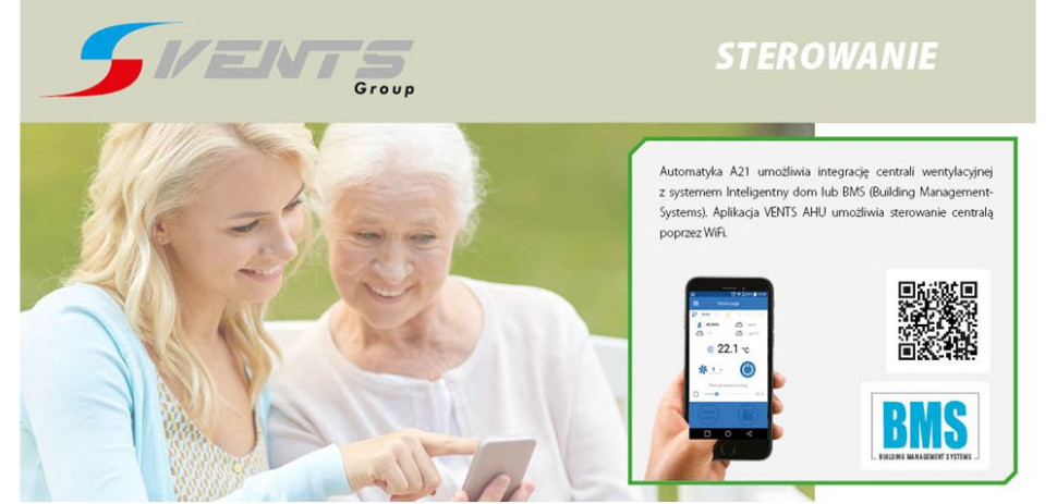 Wszystkie centrale z automatyką A21 są wyposażone we wbudowany system sterowania