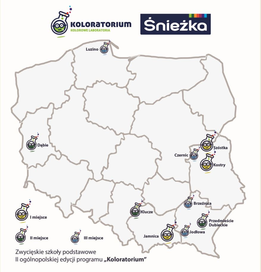 Prezentujemy listę 10 zwycięskich szkół podstawowych II ogólnopolskiej edycji „Koloratorium”. fot. Śnieżka