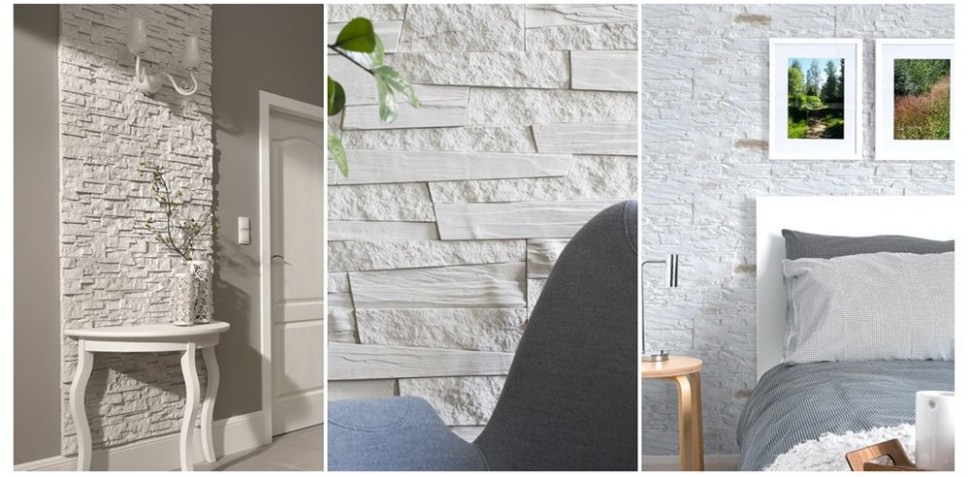 Białe płytki Incana imitujące kamień