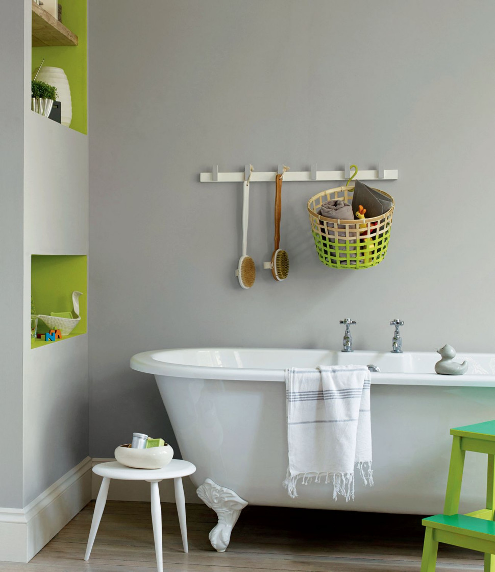 Stonowane wnętrze, pomalowane zmywalną hydrofobową, paroprzepuszczalną farbą z serii Dulux EasyCare Kuchnia i Łazienka, odporną m.in. na tłuste zabrudzenia i grzyby pleśniowe