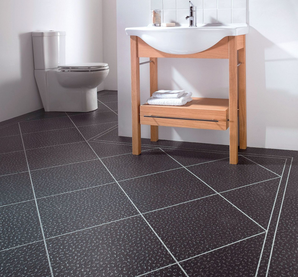 Podłoga syntetyczna Atomic Steel z wypukłymi elementami z kolekcji Michelangelo (40,6 x 40,6 cm)