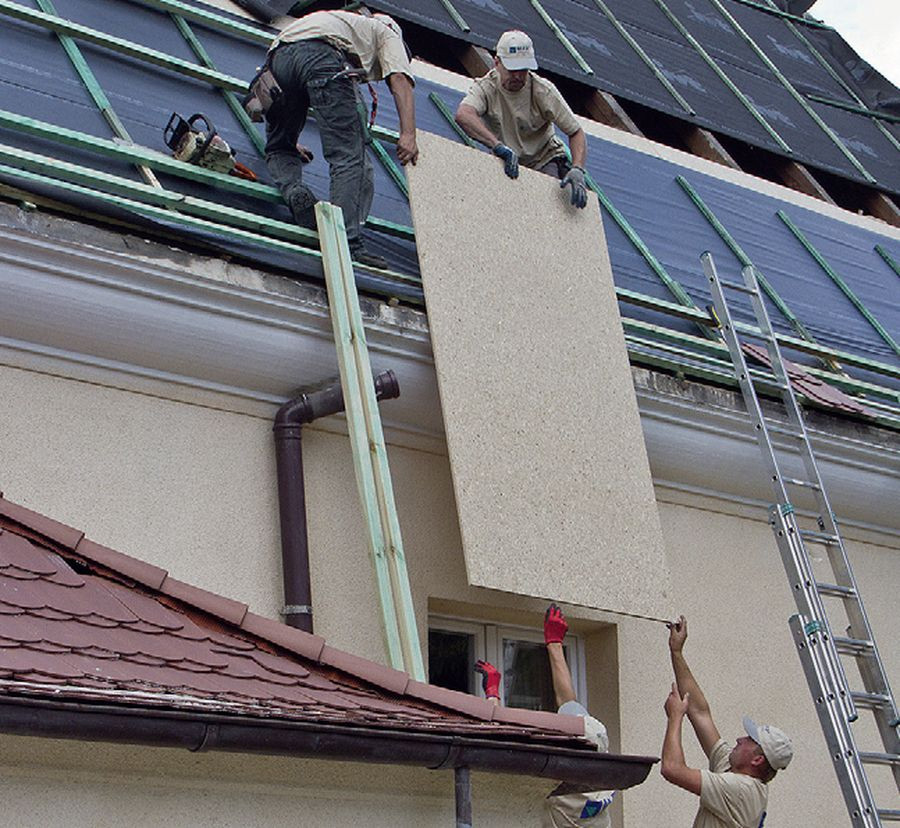 Wciąganie płyt MFP® na dach
