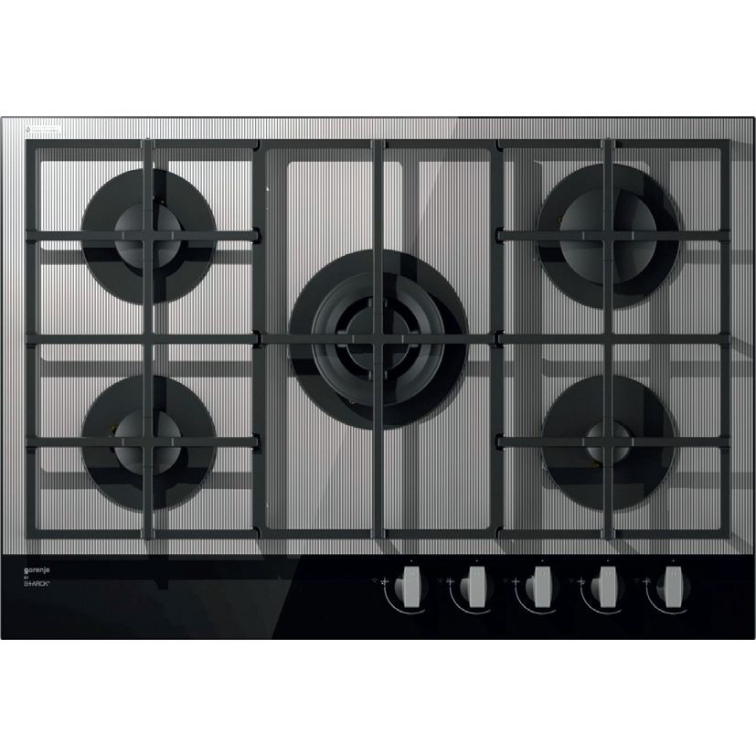 Płyta gazowa na szkle GCW751ST z potrójnym, szybko nagrzewającym się do wysokiej temperatury palnikiem typu Wok