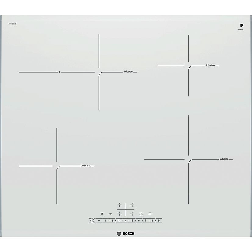 Ceramiczna płyta indukcyjna PIF672FB1E z linii Serie | 6 z ozdobnym szlifem na przedniej i tylnej krawędzi oraz strefą kombi, przeznaczoną na większe naczynia, np. brytfankę