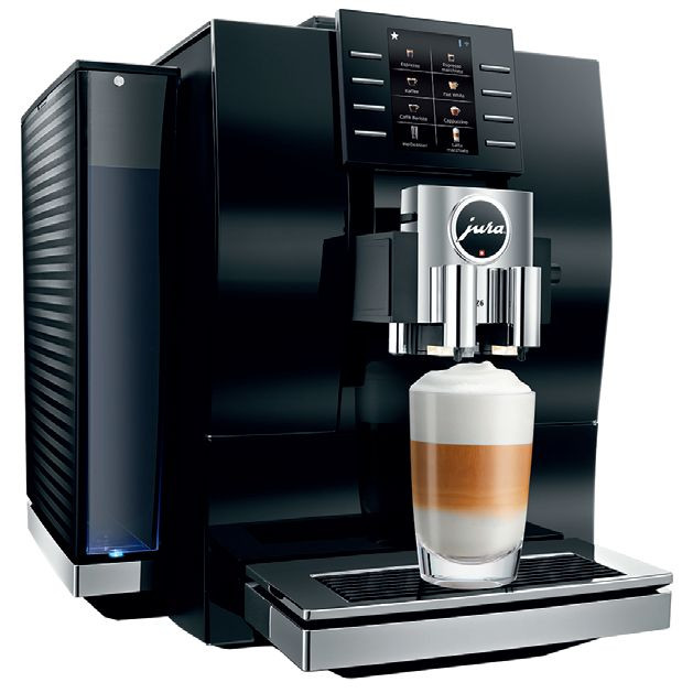 Ekspres ciśnieniowy Z6 w odcieniu Diamond Black, wyposażony w cichy profesjonalny młynek Aroma