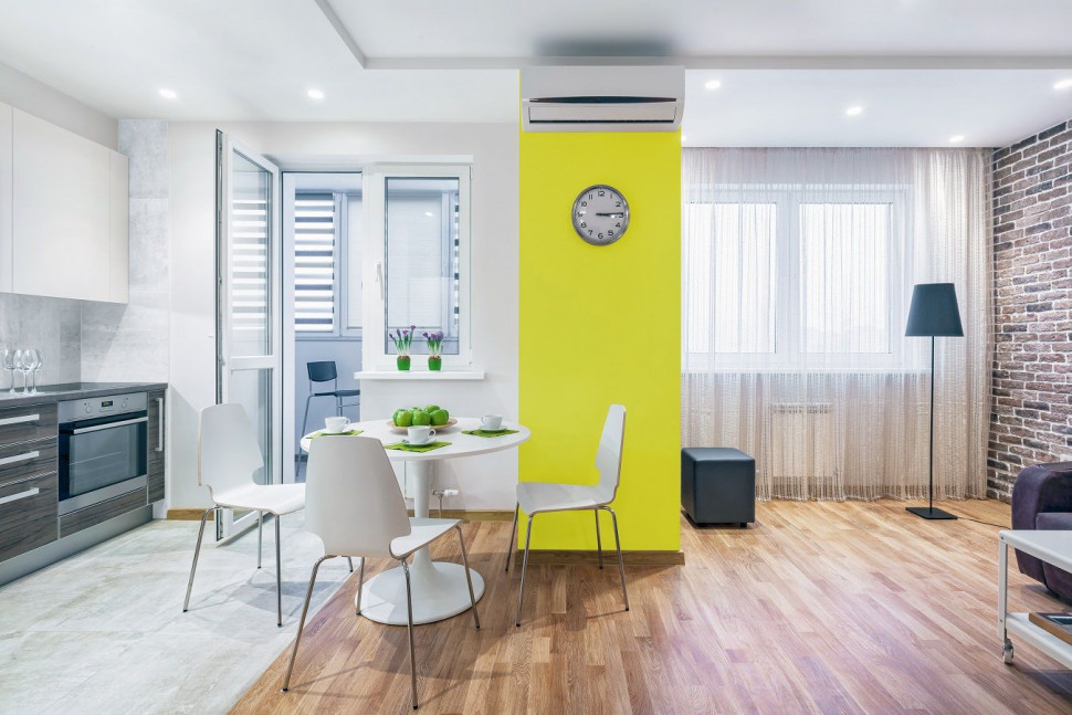 Kolor Zielona moc z palety Jedynka Deco & Protect Zmywalna w jadalni. fot. Jedynka