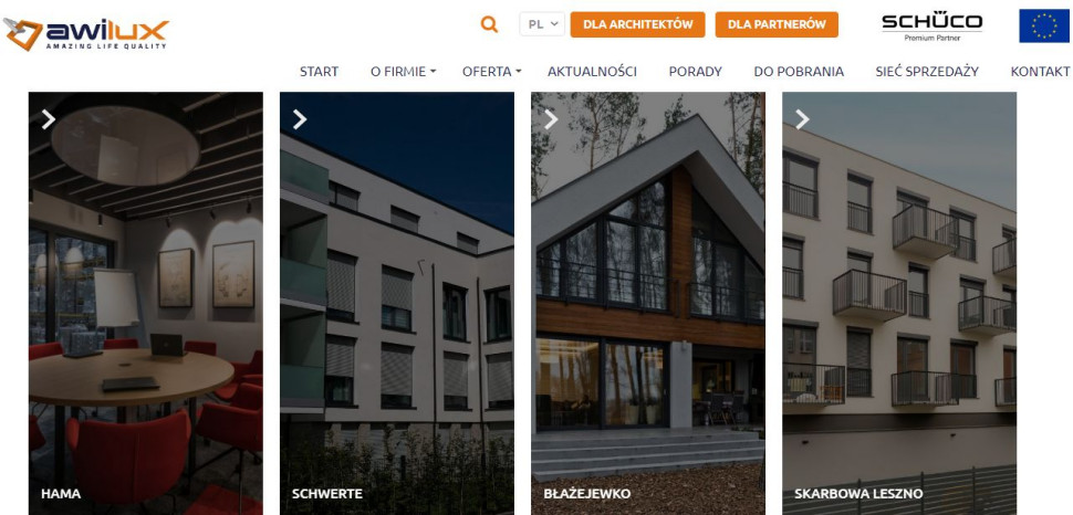 Strefa dla partnerów firmy AWILUX na nowej stronie internetowej. fot. AWILUX