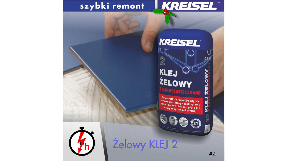 Żelowy KLEJ 2 z nanocząsteczkami. Płytki na płytki