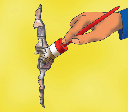 Oczyszczamy miejsce uszkodzenia z pyłu i brudu