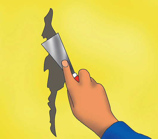 Wygładzamy szczelinę szpachelką