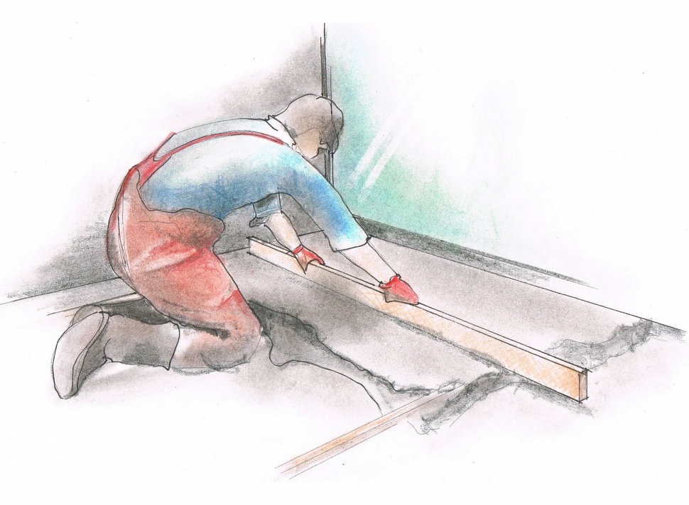 Wyrównanie, oczyszczenie, zagruntowanie nawierzchni na balkonie i utworzenie warstwy spadkowej