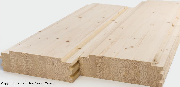 Drewno konstrukcyjne do budowy stropów o odporności ogniowej EI 60. fot. Hasslacher Norica Timber dla NordWOOD