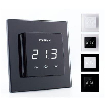 Regulator temperatury ETHERMA eTouch Basic ze szklaną ramką GIRA
