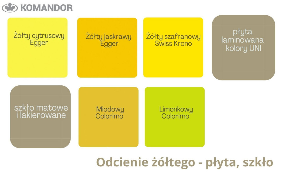 Odcienie żółci zgrane z kolorem roku Illuminating