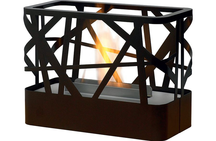 Niekonwencjonalny biokominek Takibi Brown marki ArtePuro; stal szczotkowana w kolorze brązowym