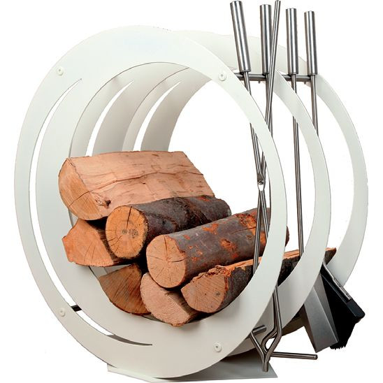 Czteroelementowy zestaw przyborów ze stojakiem na drewno marki Mopo